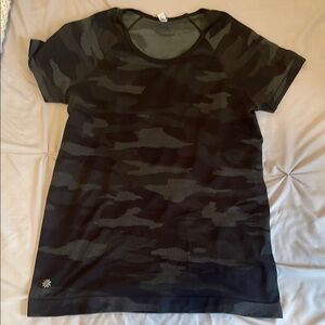 Athleta Black Camouflage Top